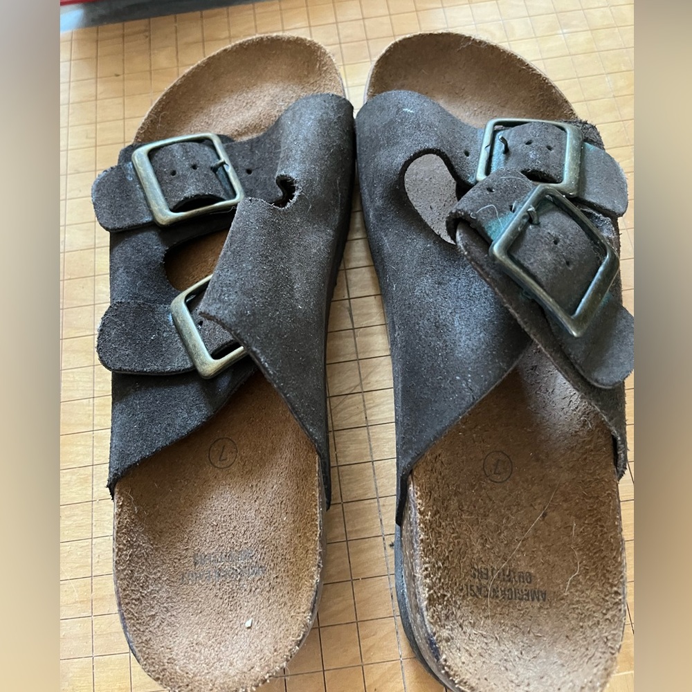 Brown American Eagle Sandals- never worn but stored for years size 7.
